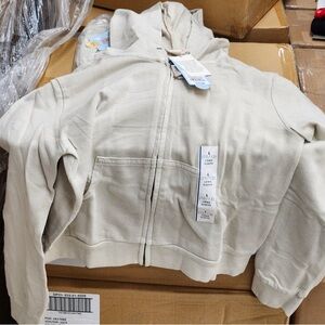 Pack of 5 Light Beige Full-Zip Hoodie